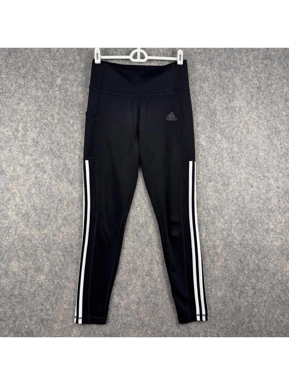 Adidas Women’s Aeroready Running Workout Leggings Black White Size Small 27” 444